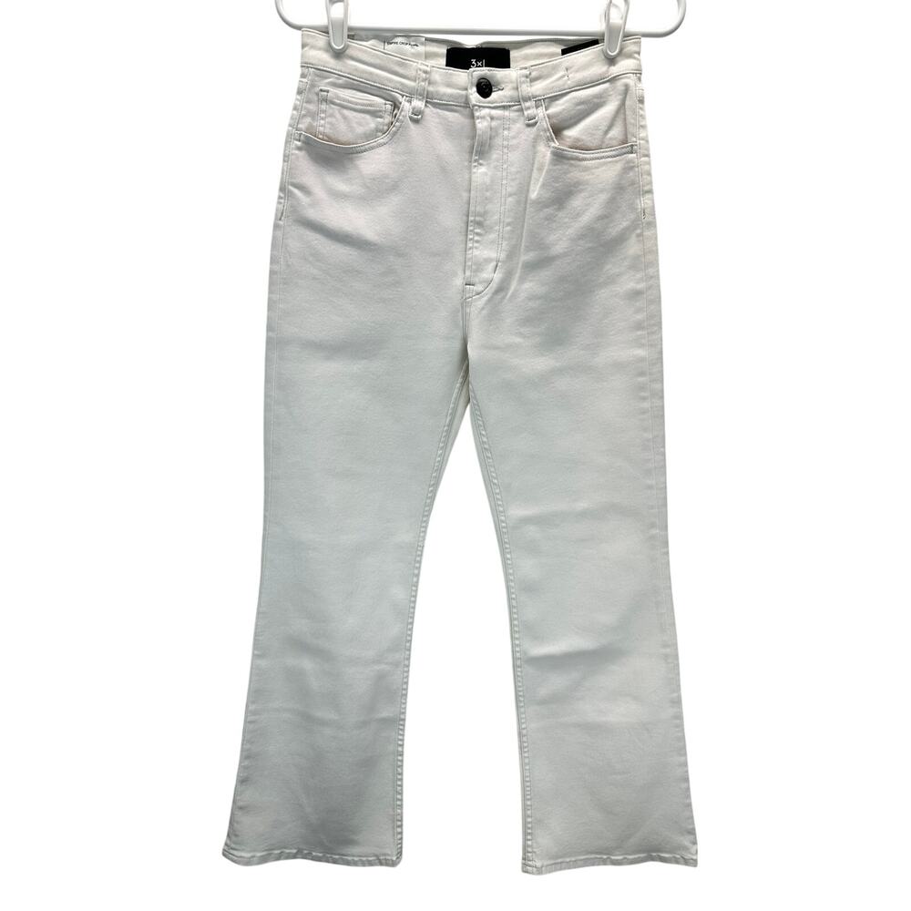 NWT 3x1 Empire Crop Flare Jeans White Size 27